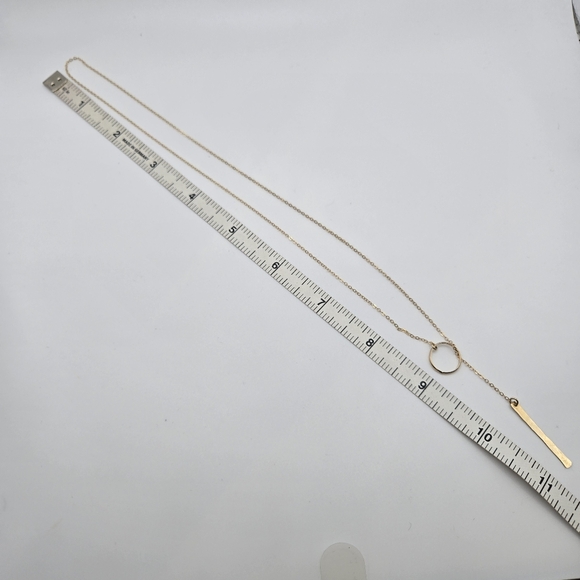 Vintage Gold Tone Delicate Chain Lariat Choker Necklace Dainty aesthetic - Picture 6 of 6